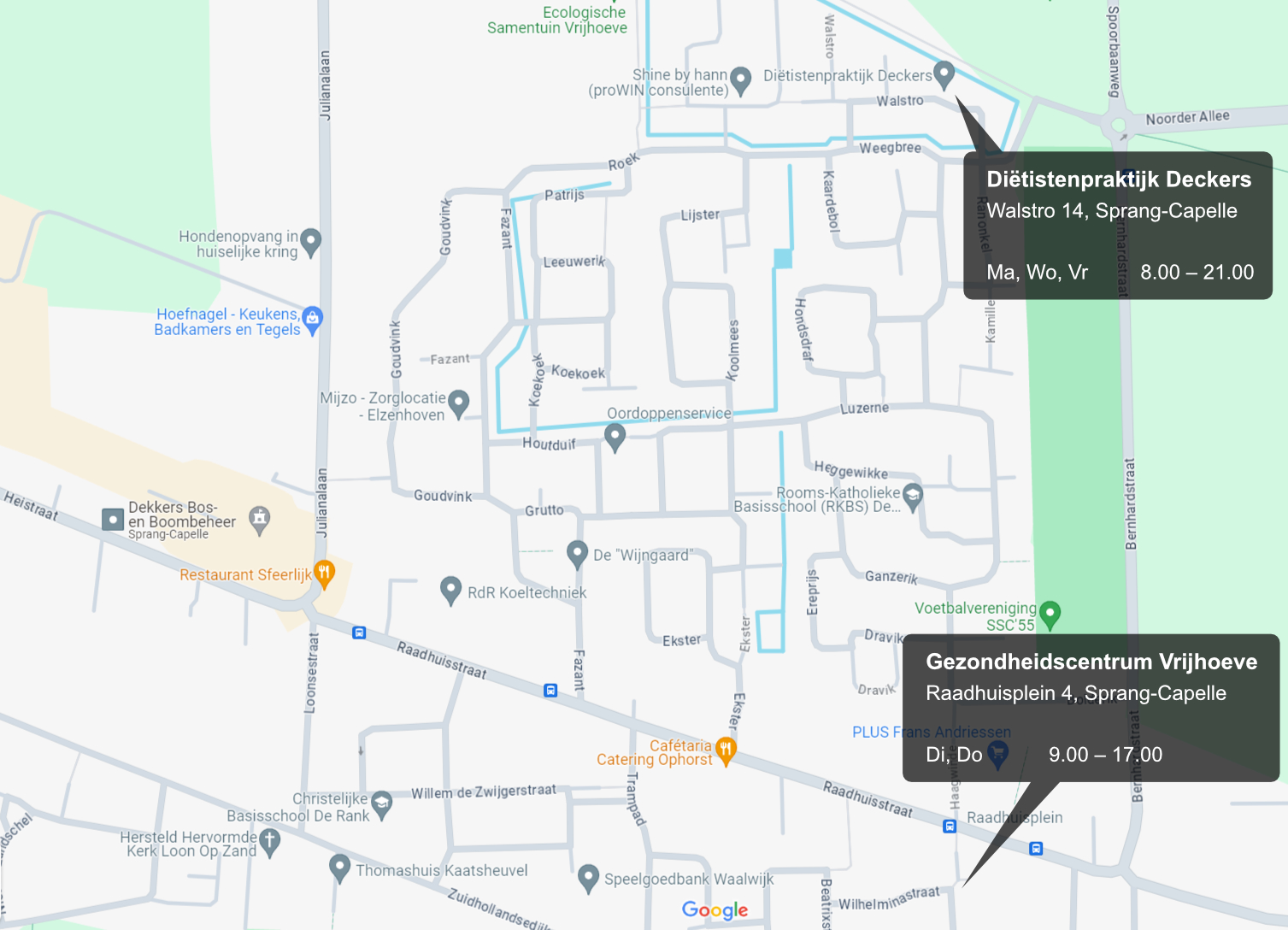 Locaties Diëtistenpraktijk Deckers